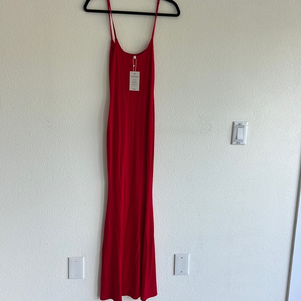 NWT Full length Stretch Red dress